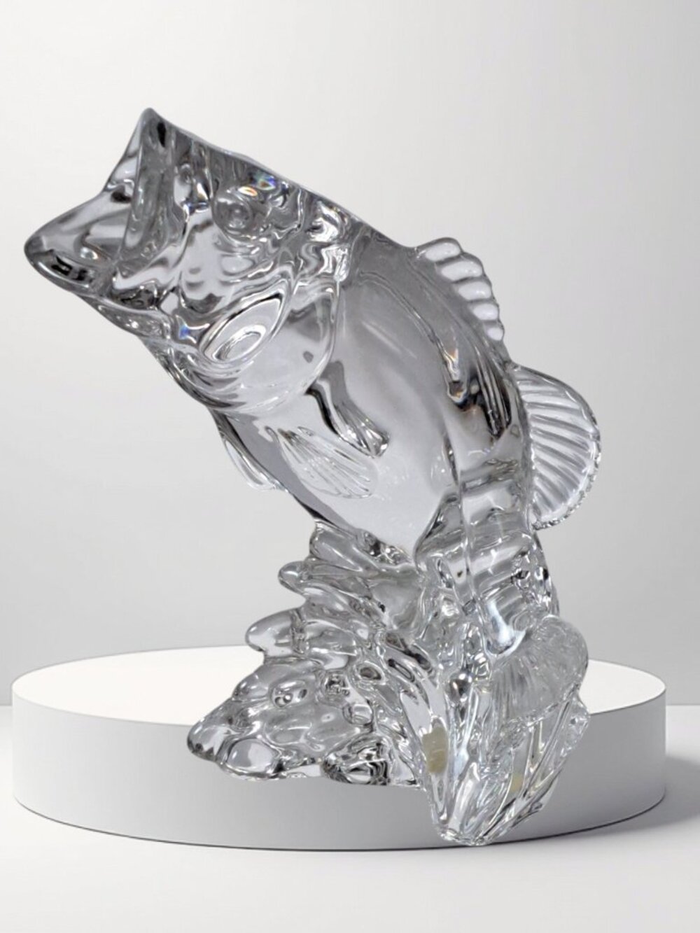 Wonders of the Wild Princess House Lead Crystal Leaping Bass Fish Sculpture - Picture 4 of 16
